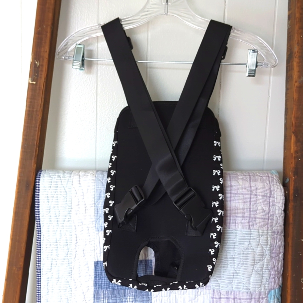 Black and White Bow Print Pet Carrier - Picture 3 of 8